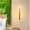 AOEH Lampada Da Parete Interno Led Applique Da Parete In Legno Lampade Da Muro Lunga In Bambù Luci Da Parete Legno 12w 3000k Moderno Lampada A Muro Per Camera Da Letto,Soggiorno,Corridoio,Scale,30cm