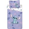 BrandMac Set di biancheria da letto Disney Lilo & Stitch per letto junior | Copripiumino 100x135 cm con federa 40x60 cm, 100% cotone | Morbido e traspirante con design tropicale di ibisco e Stitch | Set di