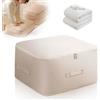SZCLKJGS Organizer a compressione ultra salvaspazio, 2024, salvaspazio, per trapunte, piumini, trapunte (beige, XL, 52 x 42 x 60 cm)