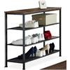 tectake® Scarpiera 100 x 30,5 x 72,5 cm, Scarpiera Ingresso, 3 Ripiani Rete, Scaffale Scarpe Uomo, Scarpe Donna, Mobile Organizer Ingresso Corridoio Soggiorno, Stile Industriale - Legno Scuro