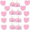QYEHFCandele a Forma Di Cuore,San Valentino, Candele di tè, Proposta di sposo confessione romantica cena alla luce delle di Valentino,Matrimoni o Anniversari- 4cm (Rosa 18PCS)