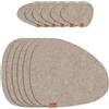 MIQIO® Set di 12 tovagliette in feltro Stone - Sostenibili Premium | Testato contro la presenza di sostanze nocive | In 100% bottiglie di PET riciclate | 40 x 32 cm lavabili + sottobicchieri in vetro