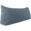POKAR Cuscino da Lettura 160x50x20 cm | Cuscino Schienale Divano in Velluto Corduroy con Appoggio Schiena Grande | Cuscino Triangolare Cuneo Testata Letto | Certificato Oeko Tex 100 | Blu