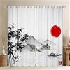 Loussiesd Tende per finestre giapponesi Ukiyoe Hokusai, sole Fuji, montagna di bambù, per bambini, ragazzi e ragazze, tende per finestre in stile giapponese, per camera da letto, soggiorno, acquerello