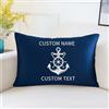 OOEREWGF Personalizzato Nautico Oceano Blu Ricamato Cuscini, Personalizzato Marinaio Barca A Vela Capitano Nome Cuscino Con Bussola, 、Nautica Barca A Vela Cuscini Regali Di Decorazione