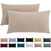 Beqnat Federa per cuscino 40x70 set da 2 pezzi - Federa per cuscino 40 x 70 cm Caldo Beige Per cuscino 100% Microfibra Federa per cuscino Non necessita di stiratura e antirughe con chiusura lampo