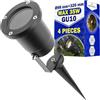 MONTERAL 4 Pezzi Faretti Esterno Giardino Ø 98 mm x 320 mm Max 35W 50/60Hz | Faretti Esterni Giardino con Attacco GU10 - Garanzia di 10 Anni - MONTERAL