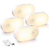 LYRIDZ - Luce notturna ricaricabile da attaccare ovunque con sensore di movimento, luce bianca calda da 1 a 20 lm, luce LED con tramonto all'alba, corridoio, confezione da 4