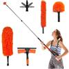 HoldOneLight Kit professionale telescopico per la pulizia delle finestre, 4,8 m, asta di estensione e perno singolo da 25 cm, lavavetri per la pulizia delle finestre