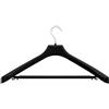 Tomplast Set di 3 grucce appendiabiti per pantaloni, larghezza 50 cm, colore nero, in plastica, misura grande