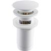 Aqua Uno AQUAUNO, tappo copri-scarico click clack per lavandini con troppopieno - Tappo per lavandini in ottone - Valvola di scarico pop up per lavandini standard nel bagno - Montaggio semplice, universale