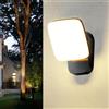 HaoDrisk Applique da parete per esterni a LED, illuminazione esterna, impermeabile IP65 per interni 3000 K, lampada da parete con girevole a 360° in alluminio, pannello LED per terrazza ingresso