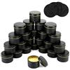 Quikobo Contenitore per candele 24 pezzi (Nero), contenitori per candele, contenitori per candele vuoti da 135 ml per set di candele fai-da-te, barattoli per candele o per la produzione di candele