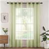 Woaboy Tende per Interni 2 Pezzi 140x260cm Tende Finestre Voile Semi Trasparenti per Soggiorno e Camera da Letto per Decorazioni per la casa Verde