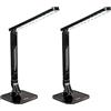 tectake® 2 Lampade da Tavolo LED 14W, Temperatura della Luce Regolabile 2000-6500 Kelvin, 4 Modalità con Regolazione a 5 Livelli, Porta USB Integrata per Ricarica Smartphone, Design Pieghevole - Nero