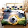 Tomifine Set Copripiumino Calcio 3 Pezzi Calcio Sport Biancheria da Letto per Bambini Ragazzi Ragazze Morbido Microfibra Copripiumino con 2 Federe (Singolo 135x200 cm,Giallo)