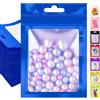 Plaphy 100 Sacchetti Mylar in Alluminio Richiudibili con Finestra, Bustine Mylar con Zip per Alimenti, Buste Ermetiche per Confezionamento e Conservazione Alimentare (Blu, 8 x 13 cm)