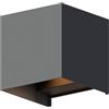 CALEX Applique Bari, per esterni & interni, luce calda Up & Down, fascio luminoso regolabile, impermeabile, Antracite