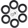 FANNAS Guarnizione di Ricambio 6 Pezzi Spessori in Gomma, Ø esterno 54 mm, Ø interno 32 mm, per Adatto per Filtro del Tappo di Scarico del Lavello da Cucina con Diametri di 78, 79, 80, 82, 83 mm