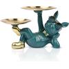 Suruim Statua di bulldog in resina e scultura animale - Modern Home Decor portachiavi e vassoio gioielli - verde (confezione da 2)