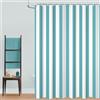 GCIREC Tenda Doccia, 120x200cm, Teal Leggero e Bianco Minimalismo Moderno Strisce Verticali Impermeabile Tessuto Macchina Lavabile Tenda da Bagno con Ganci