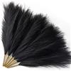 Serwalin 6 Pezzi Erba Della Pampas,45 cm,Piume Decorative,Fiori Secchi,Adatto per matrimoni, feste, salotti, decorazioni di vasi che,Decorazione Bohemien (Nero)