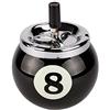ProLeo Posacenere a sfera da biliardo in metallo con numero 8, per interni ed esterni (nero)