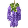 Grekywin Vine di glicine artificiale in rattan, 12 pezzi, fiori finti viola in seta, per decorazione da parete, giardino, auditorium, sfondo per feste di nozze (110 cm)