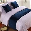 QRGMKL Premium Velluto Bed Runners Copriletto, Morbido No Fading Bed Scarf Runner per Camera da Letto Camera da Sposa Casa Hotel Biancheria da Letto Decorazioni-Dark Blue||260X50cm for 2m Bed