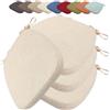 uyeoco 4 Pezzi Cuscino per Sedia da Pranzo Con Lacci, Rimovibile e Facile da Pulire con cerniera - Forma Trapezoidale - Morbido e Resistente Per Cucina, Sala da Pranzo, Ufficio(Color 4,40X38X33X3cm)