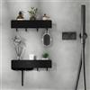 REKITA Mensola doccia senza foratura, 2 pezzi, organizer da bagno, ripiano doccia in acciaio inox con 4 ganci rimovibili, supporto per shampoo per doccia, mensola sospesa, mensola da bagno, colore