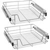 Uisebrt - 2 cassetti telescopici da cucina, 60 cm, per camera da letto, organizer, scaffali estraibili totalmente, portata 20 kg