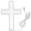 Generic Croce a LED - decorativa da parete - Luce ambientale decorativa | per proprietari di abitazioni, appartamento, soggiorno, camera da , ufficio, ingresso, bar, caffetteria, vacanze