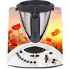 Finest Folia Adesivo protettivo decorativo per robot da cucina Bimby TM31, accessorio da cucina, impermeabile, autoadesivo R182, 06 papaveri