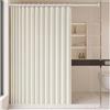 Single tree forest Tenda da Doccia Magnetica Pieghevole per Bagno, Lino Spesso con Ganci - Adatta per vasche da Bagno- W120xH220cm-Beige