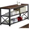 tectake® Scarpiera 101 x 30,5 x 45,5 cm, Scarpiera Ingresso, 2 Ripiani Rete, Scaffale Scarpe Uomo, Scarpe Donna, Mobile Organizer Ingresso Corridoio Soggiorno, Stile Industriale - Legno Scuro