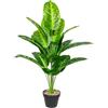 AIVORIUY Piante Finte con Vaso Areca Palma Piante Artificiali da Interno Esterno Grandi Albero Palma Finta Soggiorno Decorazioni Camera da Letto Balcone Ufficio Giardino (80cm Tropicale Banana)