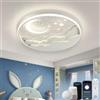 AHXIAOZN Plafoniera per Bambini LED Compatibile con Alexa, Moderna Stella Luna Lampadario, Lampada da Soffitto Bambini LED Dimmerabile con Telecomando per Ragazzi Ragazze Cameretta