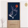Guest Ruyunlai Noren Tenda Giapponese della Porta Tappezzeria Divisorie Lunga Tappezzeria Giapponese della Porta Tenda per Decorazione Porta Finestra Cucina ramo bianco 80 x 170 cm