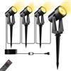 Pogestrand Faretto Led da Esterno 17M 4 Pezzi 27V Con Adattatore,Telecomando,Timer