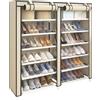 cecaro group Portascarpe Scarpiera Mobiletto a 7 Ripiani, Capacit?Fino a 36 Paia di Scarpe, Scarpiera Armadio Beige