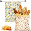 GOMETY 2 sacchetti riutilizzabili in cera d'api per il pane, 43 x 33 cm, in cotone, sacchetti per il pane con panno di cera d'api, fodera interna, grande borsa per il pane, lavabile per pane e prodotti da