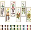 FREEBLOSS 6set Kit Segnalibro a Punto Croce Tema Vaso Croce Punto Segnalibro