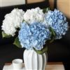 DUYONE, 4 fiori artificiali grandi, ortensie in lattice, bouquet per matrimoni, ufficio, casa, decorazione per feste (2 pezzi, bianco + 2 pezzi blu)