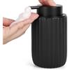 Segbeauty Dispenser Sapone Schiuma, 320ml Dispenser Sapone Bagno Nero, Erogatore Liquido Riempibile, Dispenser Bagnoschiuma Doccia, Schiumatore per Shampoo, Bagno Ceramica