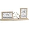 Gicos Porta foto portafoto da tavolo cornice multiplo 2 posti decoro cuore love family 44 * 7 * 19 cm colore naturale IMB-824203