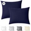 Ôhm Federe Cuscini 40x40 cm Set di 2 in 100% Cotone Jersey 150 g/m² in Blu con Cerniera - Federa Morbida e Traspirante per Cuscino da Divano e Decorazione - Facile da Lavare - Certificato OEKO-TEX