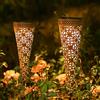 Görvitor IP65 Impermeabile Lampade Solari da Giardino, 2 Pcs Lampada Solare da Esterno,Luci Solari Esterno Giardino per Balconi Prato Vialetto Natale (Ruggine)