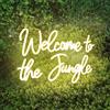 DAKABUKA Pannello neon a LED Welcome to the Jungle, bianco caldo, decorazione da parete, USB, per giardino, casa, portico, negozio, Natale, soggiorno, bar (41,9 x 27,9 cm)