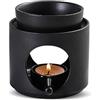 Dalephoric Lampada Profumata, Brucia Essenze Ceramica con Cucchiaio di Candela, Bruciatore di Oli Essenziali, Diffusore di Oli Essenziali, Lampade Aromaterapia, per Camera da Letto e Soggiorno, Nero